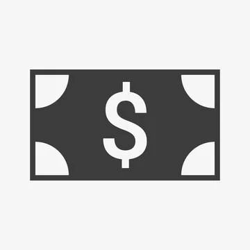 Dollar banknote icon solated on white background Illustrazione stock