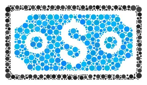 Dollar Banknote Mosaic of Filled Circles Illustrazione stock