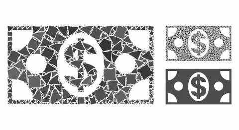 Dollar banknote Mosaic Icon of Irregular Parts イラスト素材