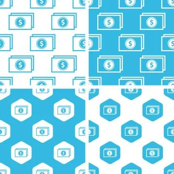 Dollar banknote patterns set Stock Illustration