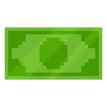 Dollar banknote pixel art, vector retro 8 bit video game green paper bill fly Stock Illustration