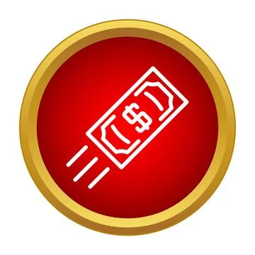 Dollar banknote sending fast quick payment transfer icon Stock Illustration
