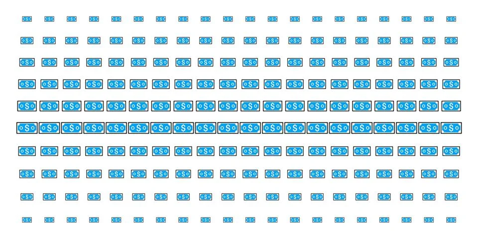Dollar Banknote Shape Halftone Grid 스톡 일러스트