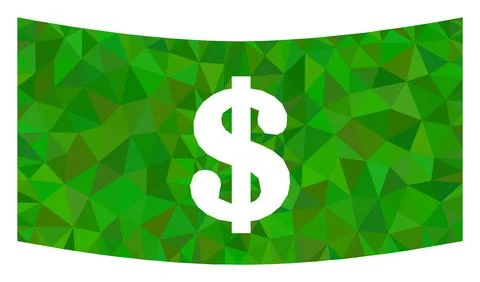 Dollar Banknote Triangle Filled Icon Stock Illustration