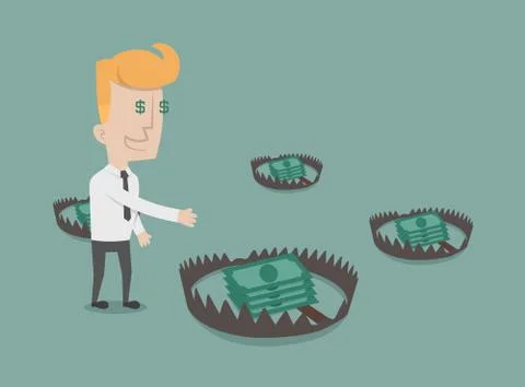 Dollar banknotes on bear trap , eps10 vector format Stock Illustration