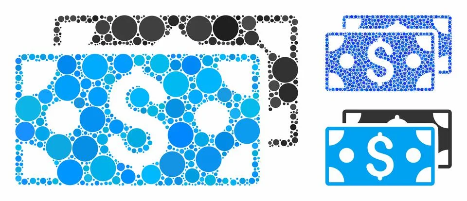 Dollar Banknotes Composition Icon of Circles 스톡 일러스트