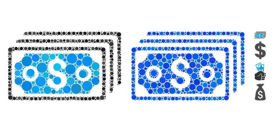 Dollar Banknotes Composition Icon of Circles イラスト素材