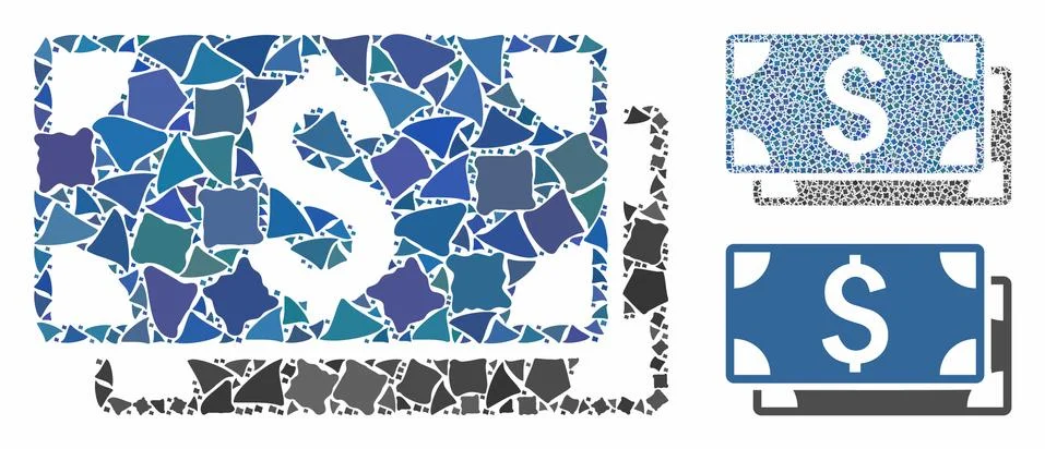Dollar banknotes Composition Icon of Rough Elements 스톡 일러스트