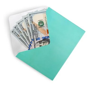 Dollar banknotes in envelope Stock Photos