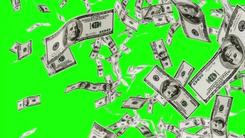 Dollar Banknotes flying animation. Video stock 311408553