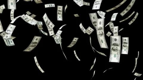 Dollar Banknotes flying animation. Video stock 311408591