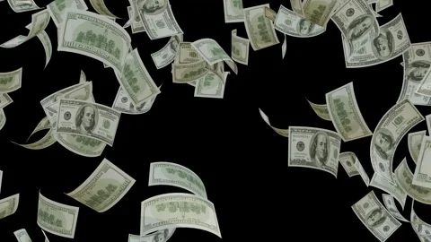 Dollar Banknotes flying animation. Video stock 311408649