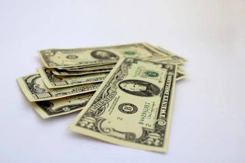 Dollar banknotes isolated on a white background Foto stock