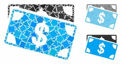 Dollar banknotes Mosaic Icon of Abrupt Pieces 스톡 일러스트