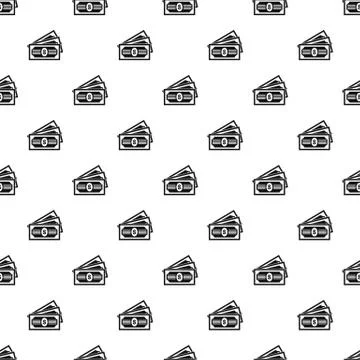 Dollar banknotes pattern, simple style Illustrazione stock