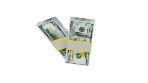 Dollar banknotes rotate with alpha channel in 3D animation. 4K Stock Footage 164213605