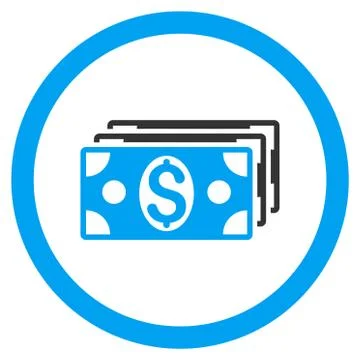 Dollar Banknotes Rounded Vector Icon Illustrazione stock