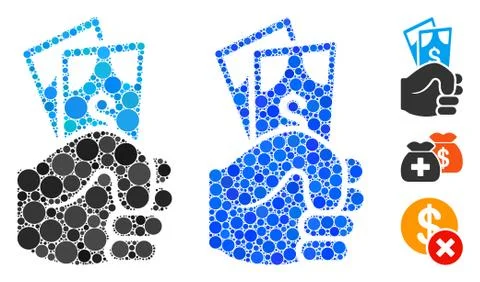 Dollar Banknotes Salary Composition Icon of Circles Stock Illustration