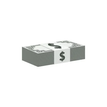 Dollar banknotes stack, currency symbol Stock Illustration