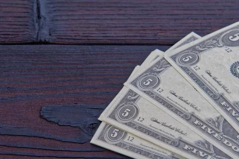 Dollar banknotes on a table Stock-Fotos