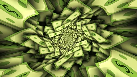 Dollar Banknotes Tunnel Background, Animation, Loop Stock Footage 282756320