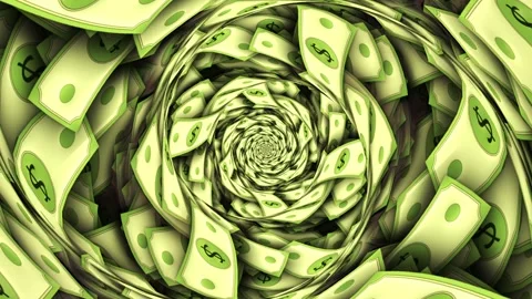 Dollar Banknotes Tunnel Background, Animation, Loop Stock Footage 285214205