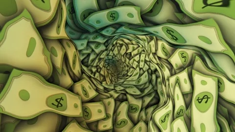 Dollar Banknotes Tunnel Background, Animation, Loop 库存影片 298284437
