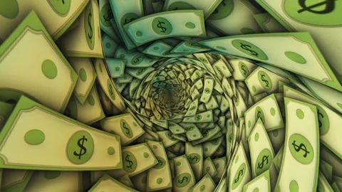 Dollar Banknotes Tunnel Background, Animation, Loop 库存影片 298290553
