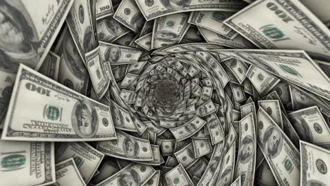 Dollar Banknotes Tunnel Background, Animation, Loop 库存影片 300964072