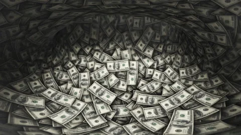Dollar Banknotes Tunnel Background, Animation, Loop 库存影片 316394323