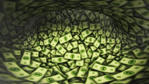 Dollar Banknotes Tunnel Background, Animation, Loop 库存影片 316746209