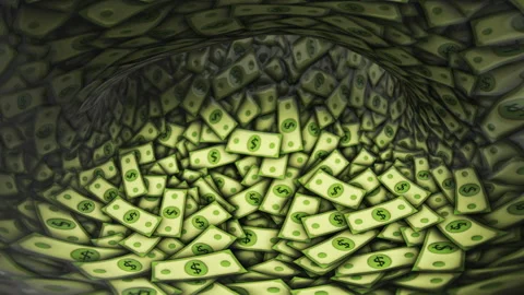 Dollar Banknotes Tunnel Background, Animation, Loop 库存影片 320087327