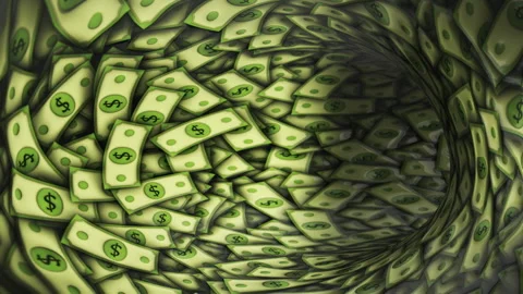 Dollar Banknotes Tunnel Background, Animation, Loop 库存影片 320087352