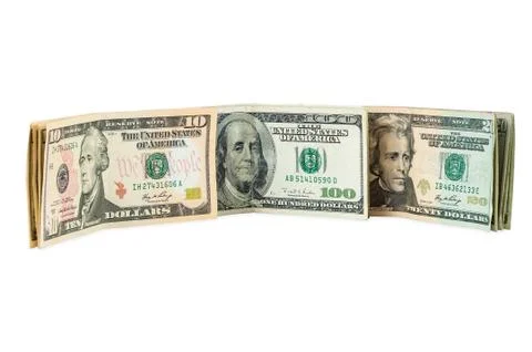 Dollar banknotes on white background Stock Photos