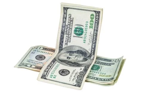 Dollar banknotes on white background Stock Photos