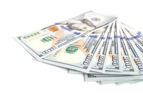 Dollar banknotes on a white background Stock Photos