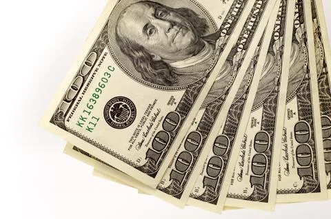 Dollar banknotes on white background Stock Photos