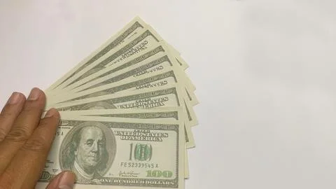 Dollar banknotes on a white background Stock Photos