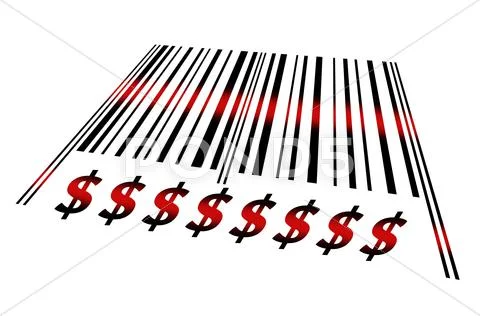 Dollar on barcode Stock Illustration