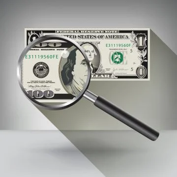 A Dollar Becomes a Hundred Upon Closer Inspection Stock Illustration