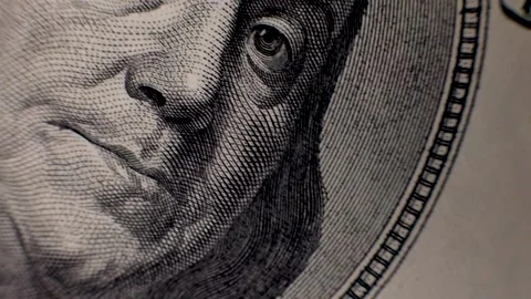 Dollar bill banknote macro, close up. Paper money, currency cash. Video stock 225423155