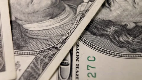 Dollar bill banknotes macro, close up. Paper money, currency cash Video stock 225423119