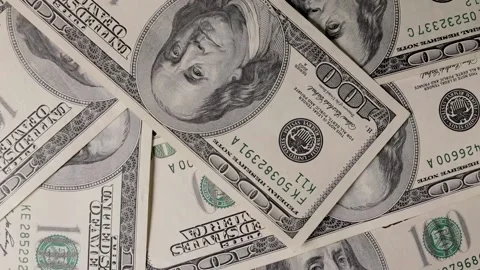 Dollar bill banknotes macro, close up. Paper money, currency cash Video stock 225423137