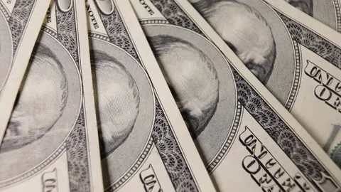 Dollar bill banknotes macro, close up. Paper money, currency cash Video stock 225423140