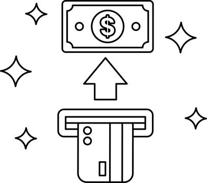 A dollar bill is being inserted into a machine Stock Illustration