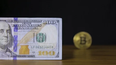 Dollar bill to bitcoin 스톡 동영상 120042330