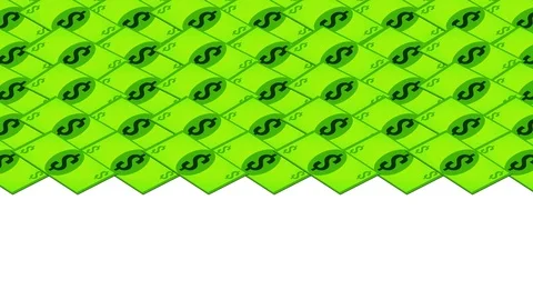 Dollar bill falls on a white background, isometric, isolate Stock Footage 108389833