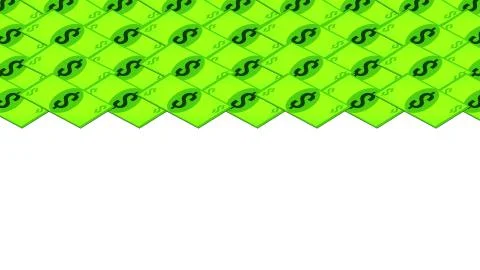 Dollar bill falls on a white background, isometric, isolate Stock Illustration
