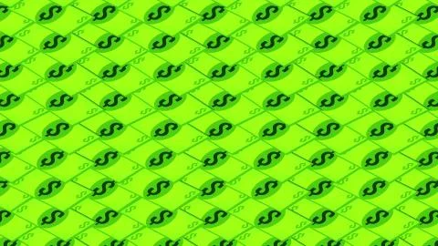 Dollar bill falls on a white background, isometric, isolate Stock Illustration