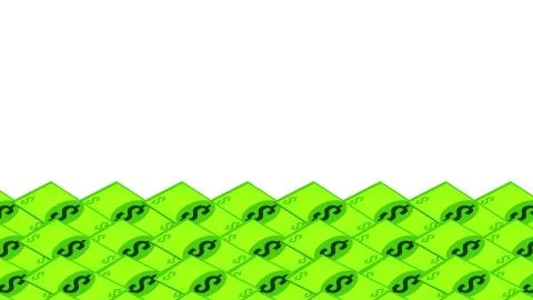 Dollar bill falls on a white background, isometric, isolate Stock Illustration